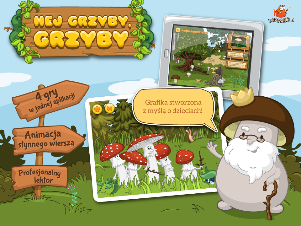 aplikacja edukacyjna - Grzyby - plansza głowna ilustracje